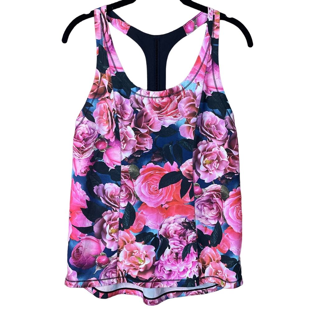 Lululemon Lightened Up Singlet Racerback Tank Top Secret Garden Black Size 4 6